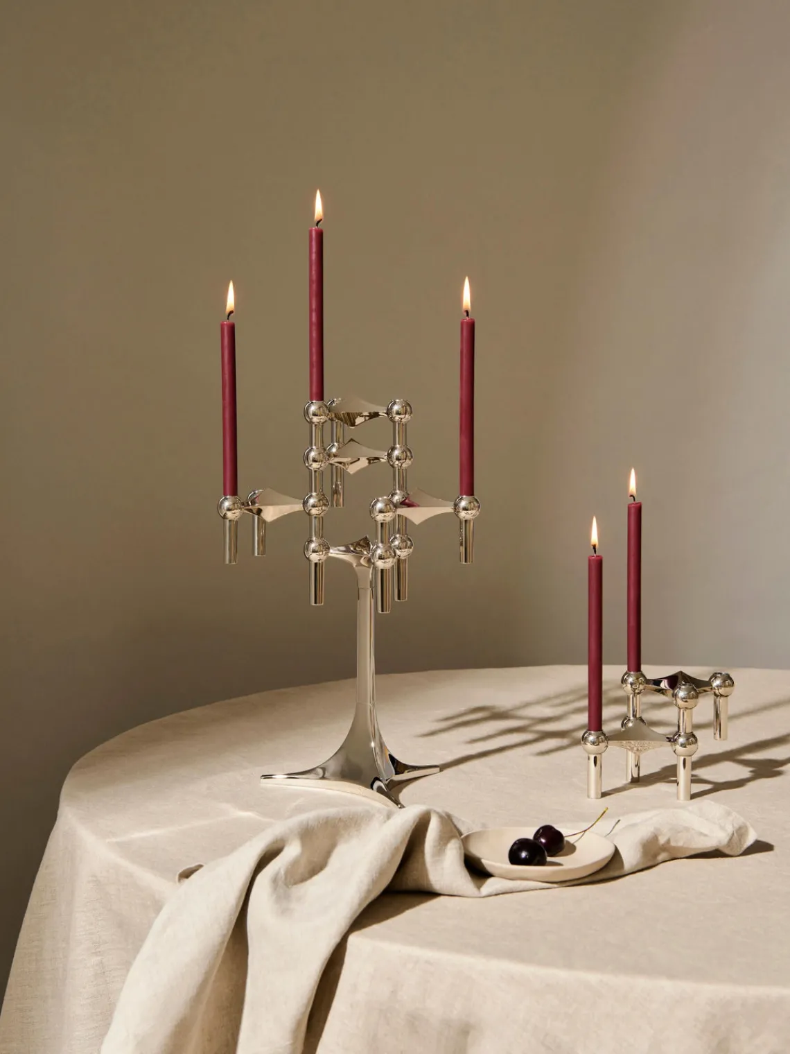 New STOFF Nagel Chandelles , 12 pièces Lie de vin