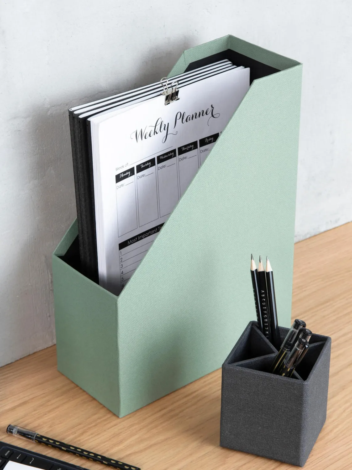 Online Bigso Box of Sweden Classeur Estelle Vert sauge, noir