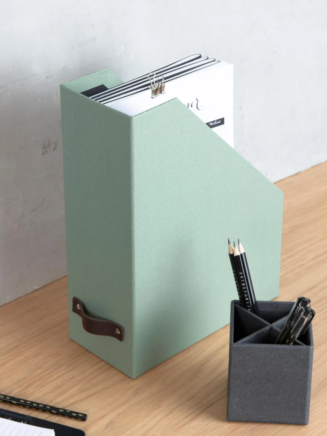 Online Bigso Box of Sweden Classeur Estelle Vert sauge, noir