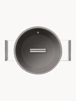 Hot Smeg Cocotte avec couvercle et revêtement antiadhésif 50's Style Blanc cassé