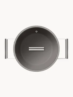Hot Smeg Cocotte avec couvercle et revêtement antiadhésif 50's Style Noir