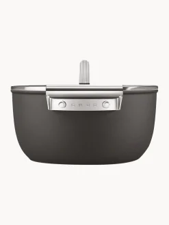 Hot Smeg Cocotte avec couvercle et revêtement antiadhésif 50's Style Noir