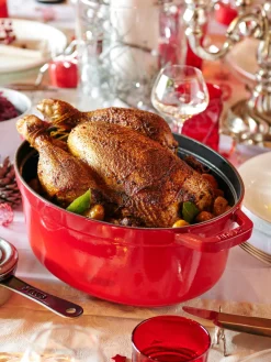 Clearance Staub Cocotte ovale en fonte La Cocotte Rouge, argenté