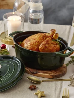 Discount Staub Cocotte ovale en fonte La Cocotte Vert foncé, argenté