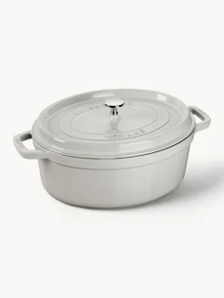 Outlet Staub Cocotte ovale en fonte La Cocotte Gris clair, haute brillance