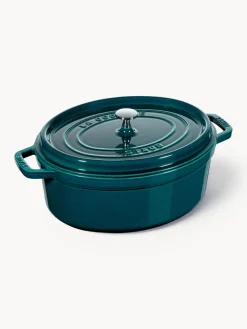 New Staub Cocotte ovale en fonte La Cocotte Bleu pétrole, argenté
