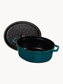 New Staub Cocotte ovale en fonte La Cocotte Bleu pétrole, argenté