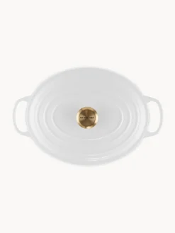Online LE CREUSET Cocotte ovale en fonte émaillée Signature Collection Blanc, doré