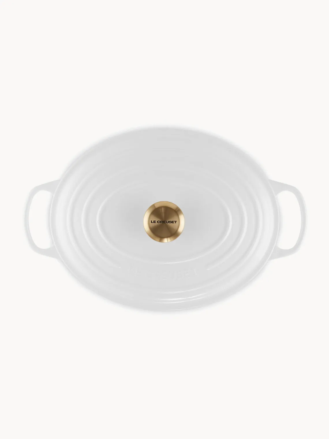 Online LE CREUSET Cocotte ovale en fonte émaillée Signature Collection Blanc, doré