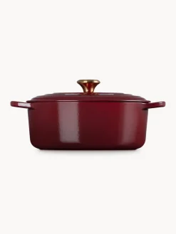 Sale LE CREUSET Cocotte ovale en fonte émaillée Signature Collection Lie de vin, doré