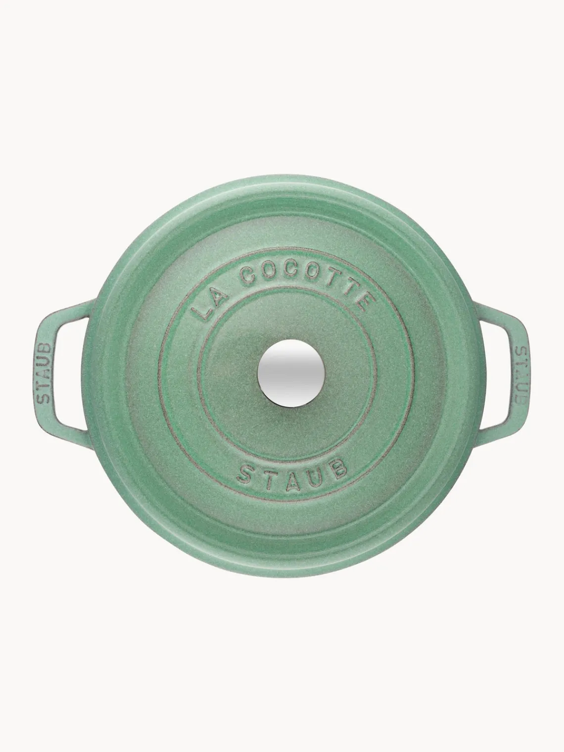 Sale Staub Cocotte ronde en fonte La Cocotte Vert sauge, haute brillance