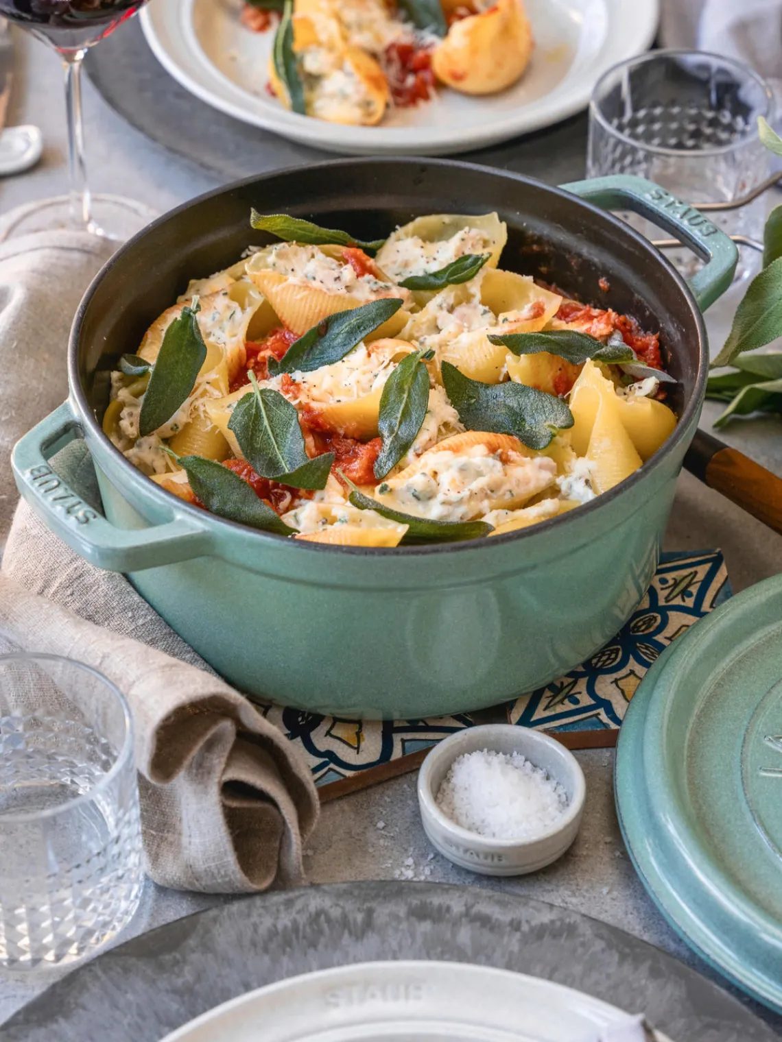 Sale Staub Cocotte ronde en fonte La Cocotte Vert sauge, haute brillance