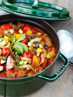 Sale Staub Cocotte ronde en fonte La Cocotte Vert foncé, argenté