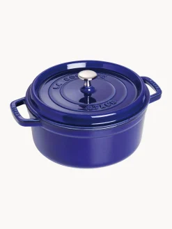Fashion Staub Cocotte ronde en fonte La Cocotte Bleu roi, argenté