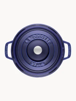 Fashion Staub Cocotte ronde en fonte La Cocotte Bleu roi, argenté