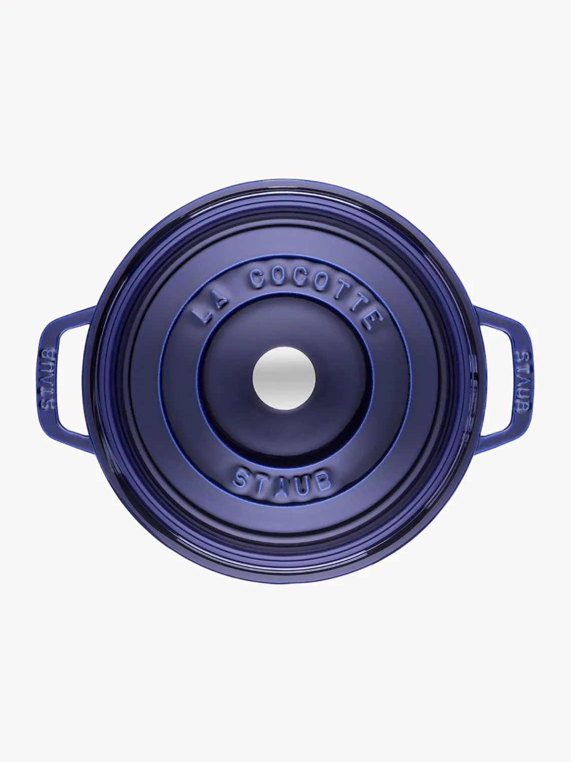 Fashion Staub Cocotte ronde en fonte La Cocotte Bleu roi, argenté