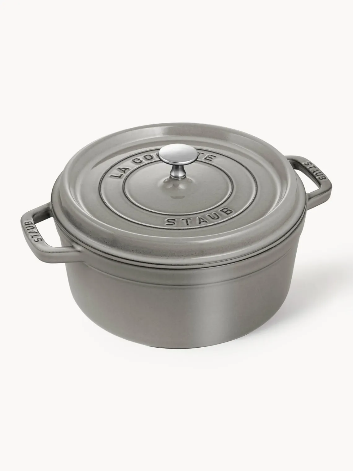 Best Staub Cocotte ronde en fonte La Cocotte Gris, haute brillance