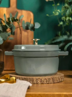 Fashion Staub Cocotte ronde en fonte La Cocotte Vert turquoise, haute brillance