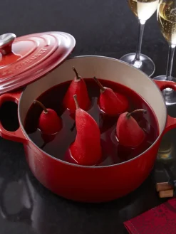 Sale LE CREUSET Cocotte ronde en fonte émaillée Signature Collection Tons rouges, argenté