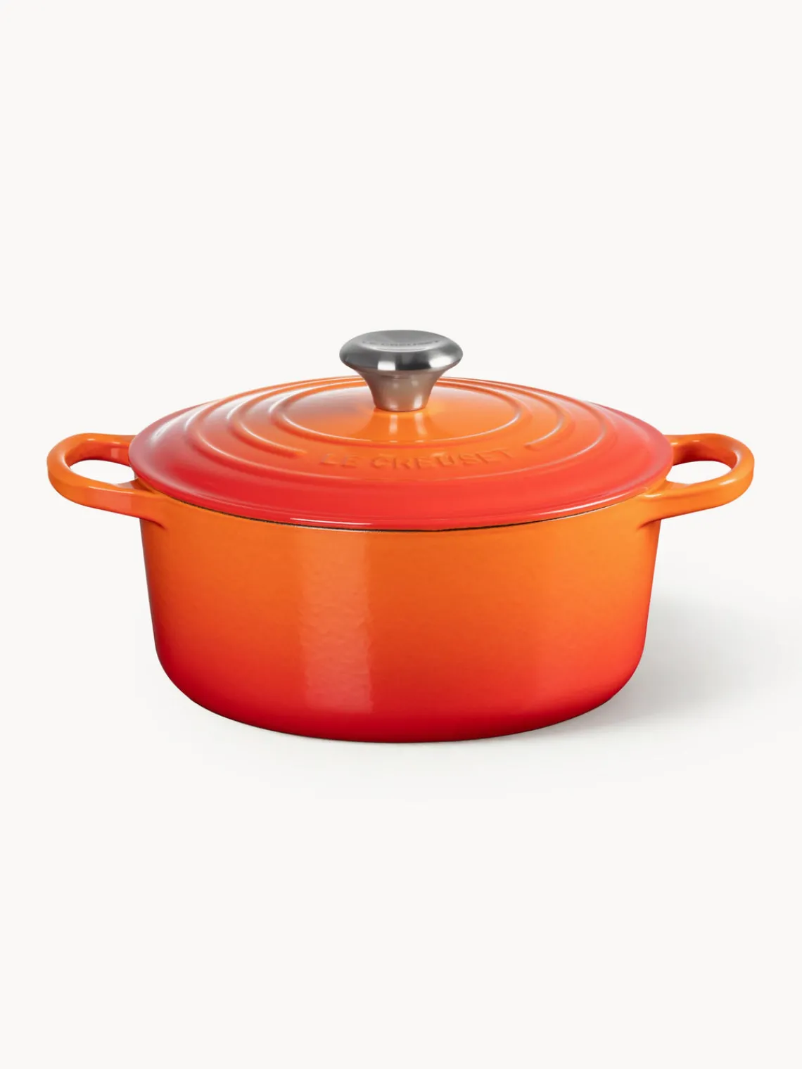 Fashion LE CREUSET Cocotte ronde en fonte Signature Collection Orangé, argenté
