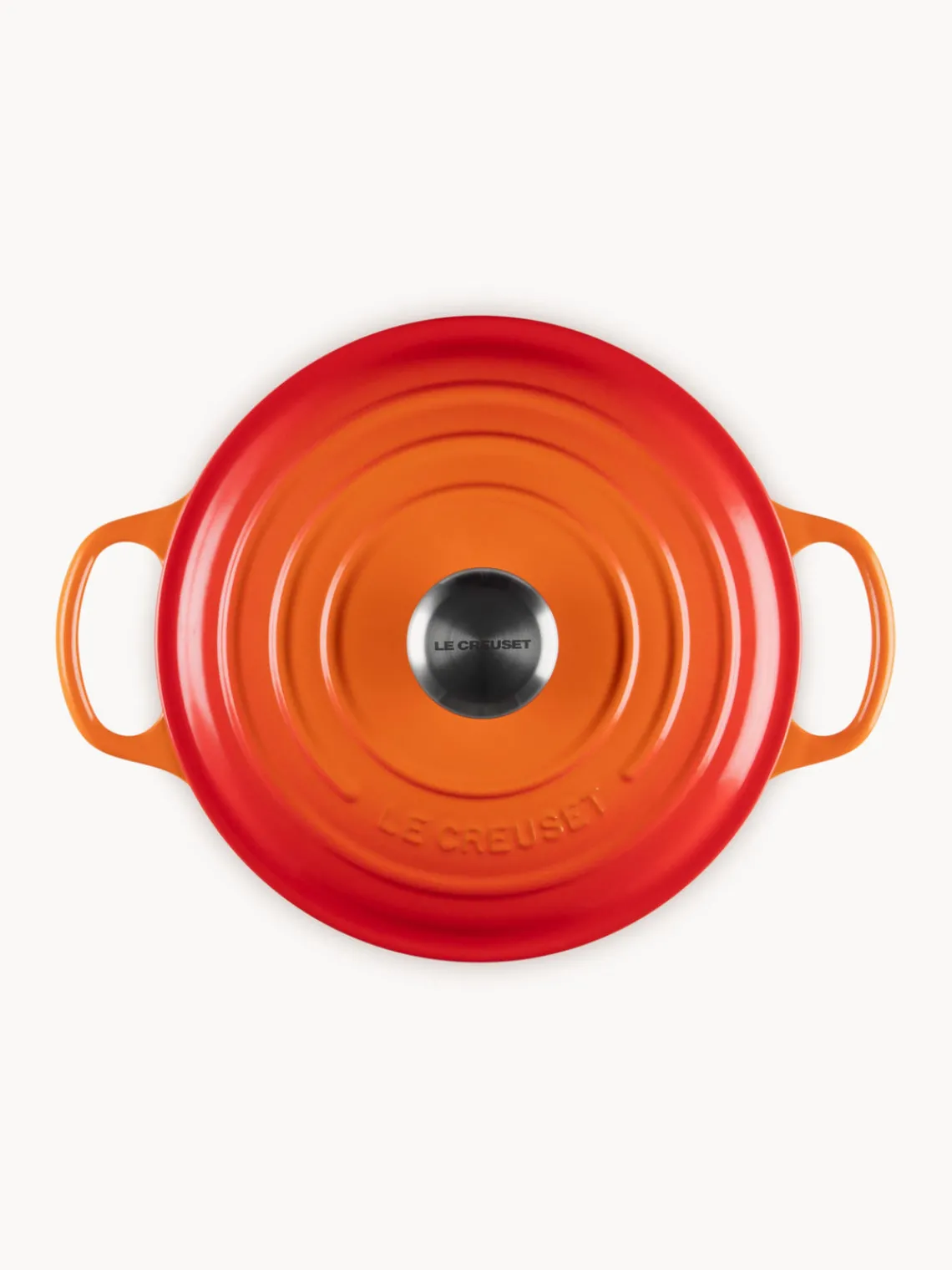 Fashion LE CREUSET Cocotte ronde en fonte Signature Collection Orangé, argenté