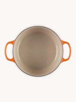 Fashion LE CREUSET Cocotte ronde en fonte Signature Collection Orangé, argenté