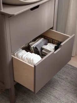 New Sebra Commode à langer en bois Mauve