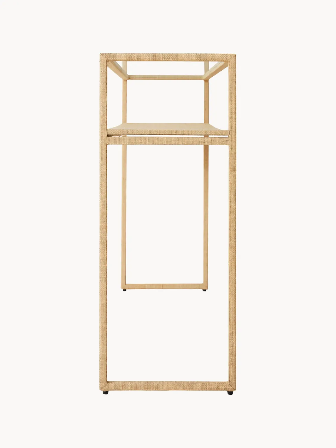 New HKLIVING Console artisanale avec plateau en verre Raffia