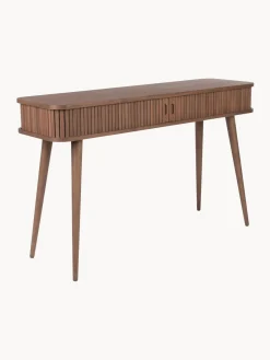 New Zuiver Console en bois cannelé avec rangement Barbier Noyer