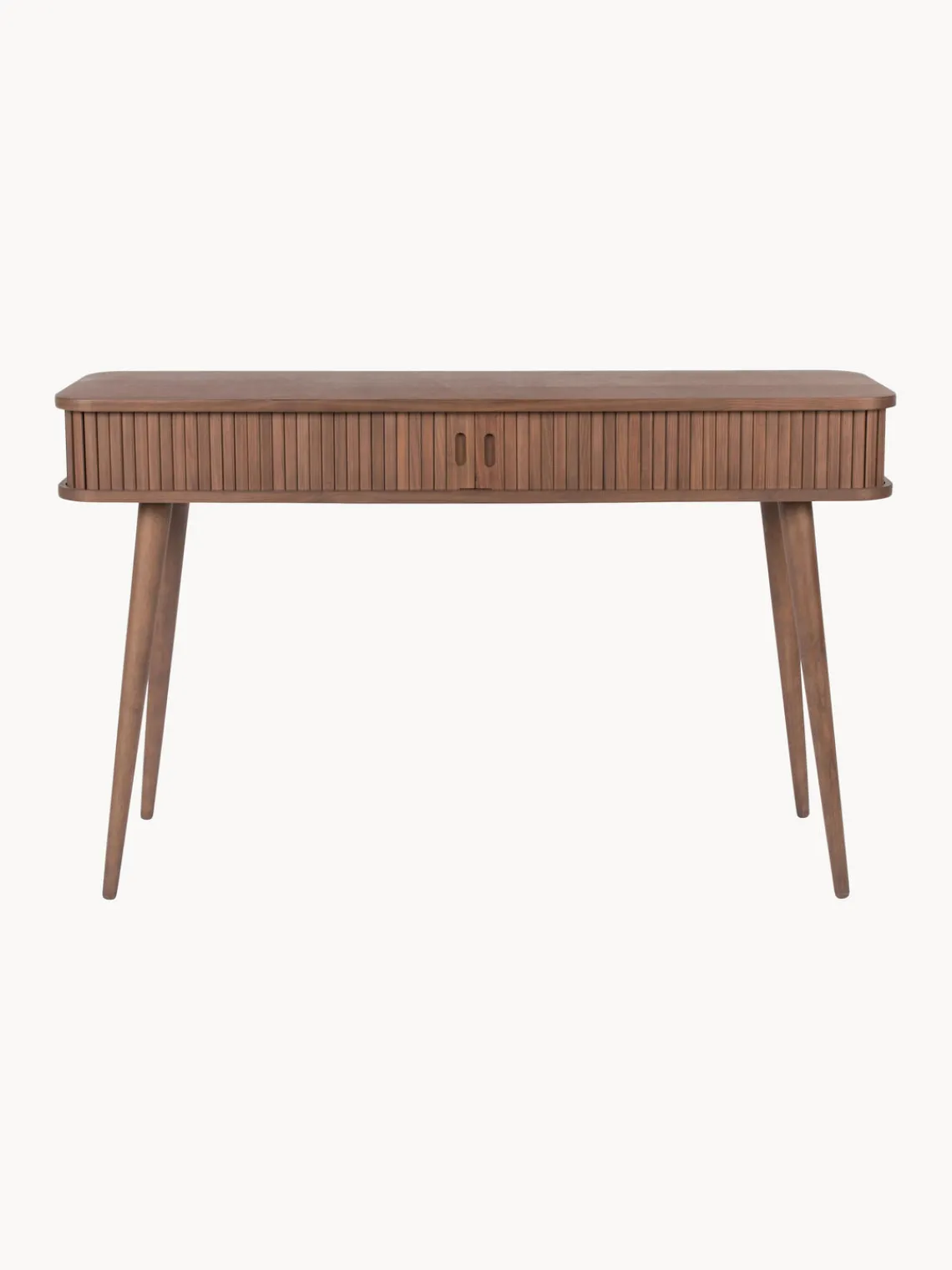 New Zuiver Console en bois cannelé avec rangement Barbier Noyer