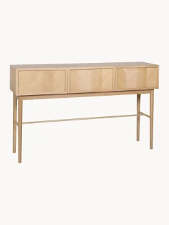 Hot Hübsch Console en bois motif chevrons Herringbone