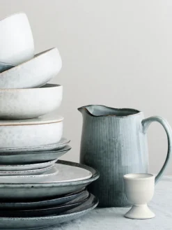 Clearance Broste Copenhagen Coquetiers faits main Nordic Sand, 2 pièces Gris clair, chiné