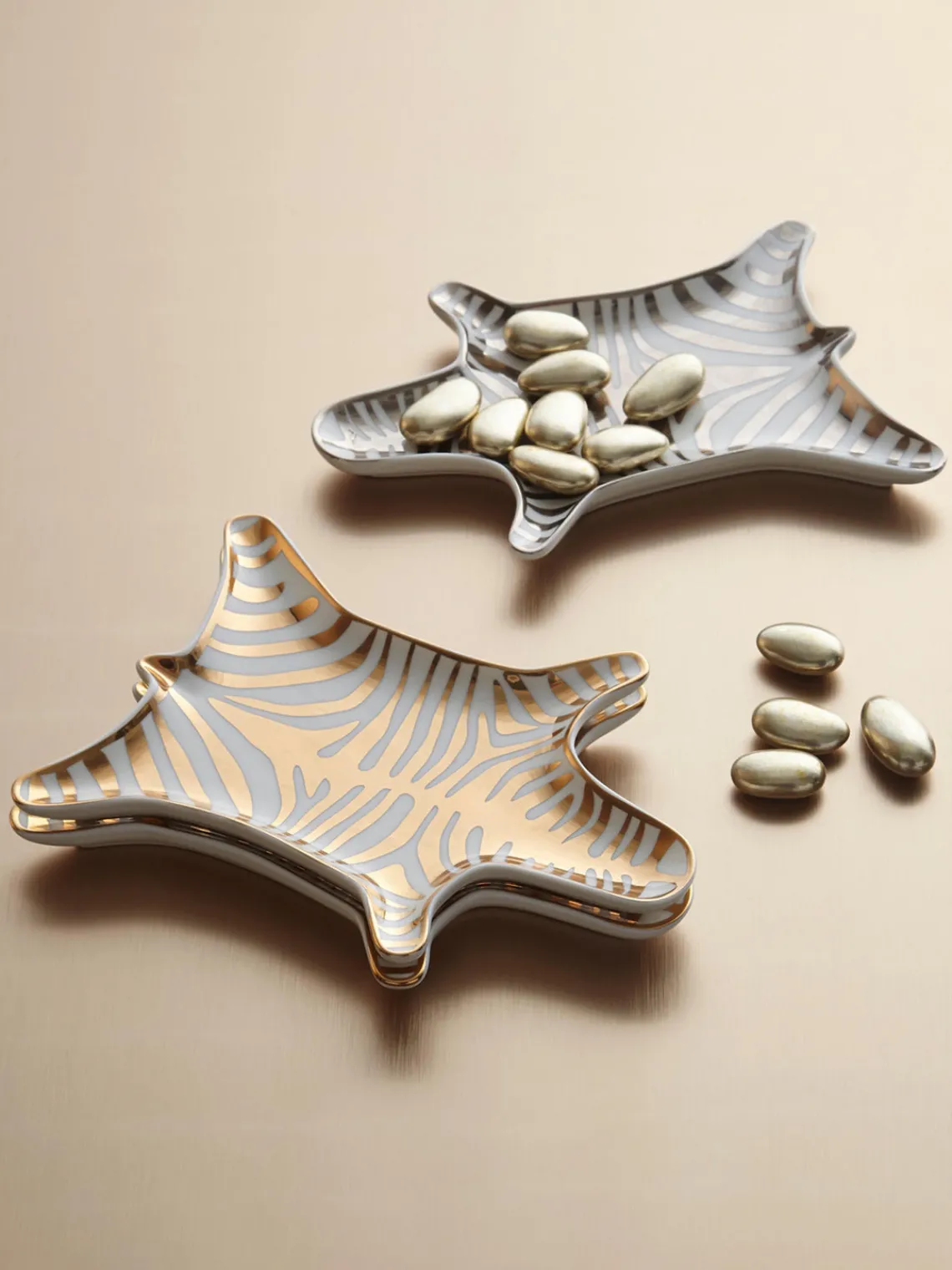 Hot Jonathan Adler Coupelle décorative en porcelaine Zebra Blanc, argenté