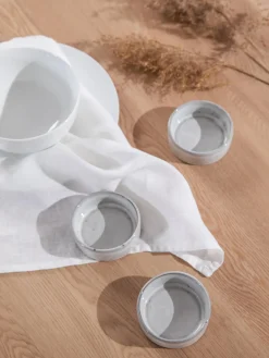 Clearance Broste Copenhagen Coupelles à dip artisanales Nordic Sand, 4 pièces Gris clair, chiné