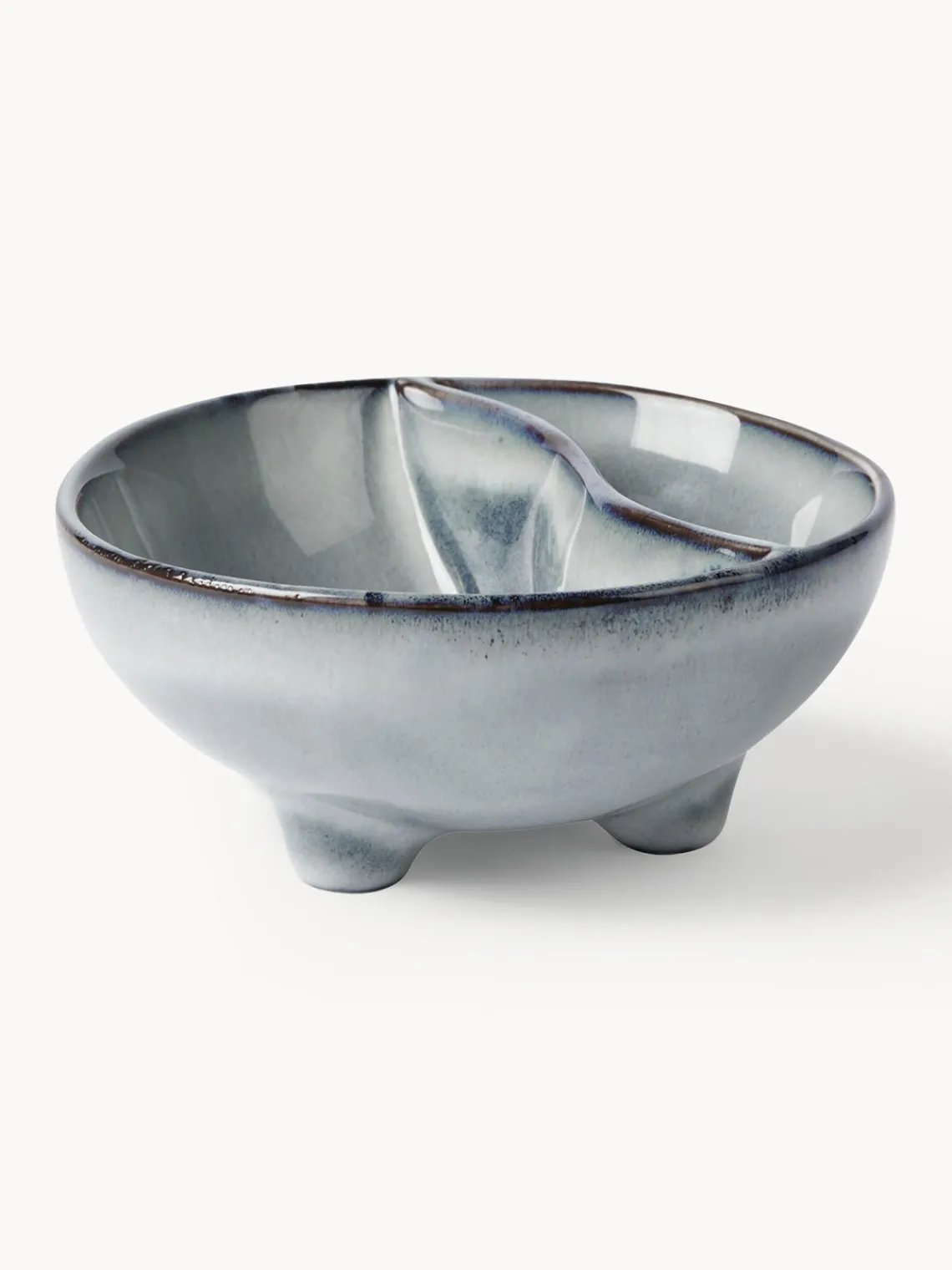 Hot Broste Copenhagen Coupelles à dip artisanales Nordic Sea, 4 pièces Gris-bleu, chiné