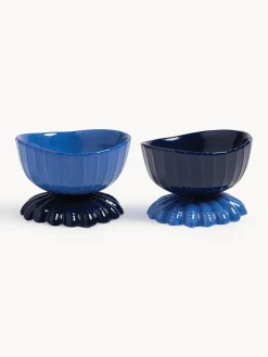 Outlet &k Amsterdam Coupelles à snack en dolomite Clam, 2 élém. Tons bleus
