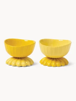 Discount &k Amsterdam Coupelles à snack en dolomite Clam, 2 élém. Tons jaunes