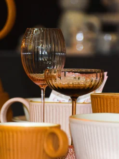 Outlet ANNA VON LIPA Coupes à champagne artisanales Lyon, 2 pièces Brun clair