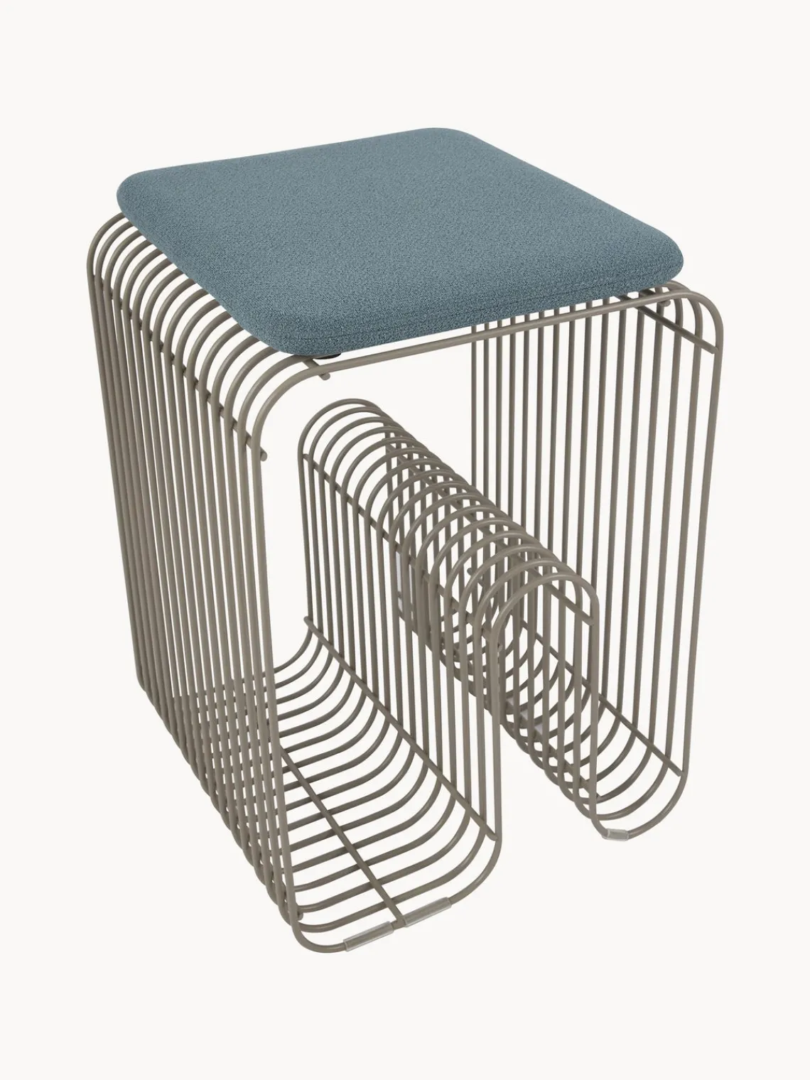 Outlet AYTM Coussin d'assise pour tabouret en bouclette Curva Gris-bleu