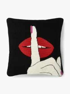 Sale Jonathan Adler Coussin décoratif en laine fait main Lips Hush