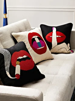 Sale Jonathan Adler Coussin décoratif en laine fait main Lips Hush