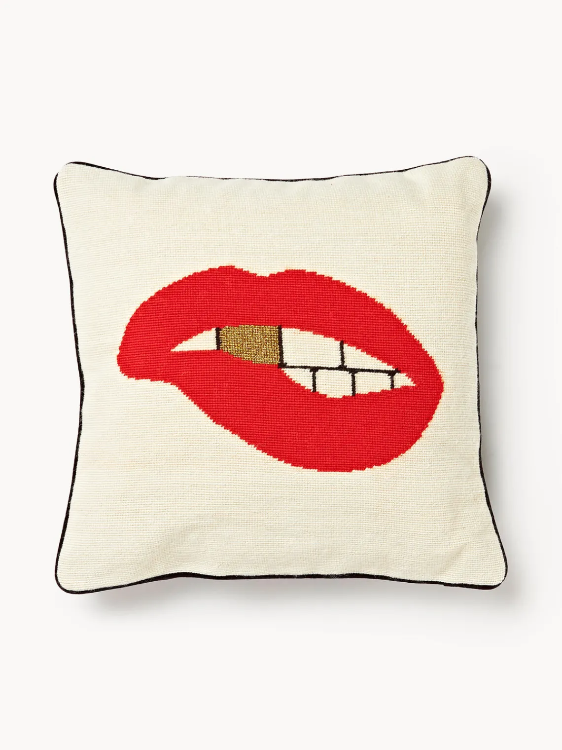 Discount Jonathan Adler Coussin décoratif en laine Lips Bitten