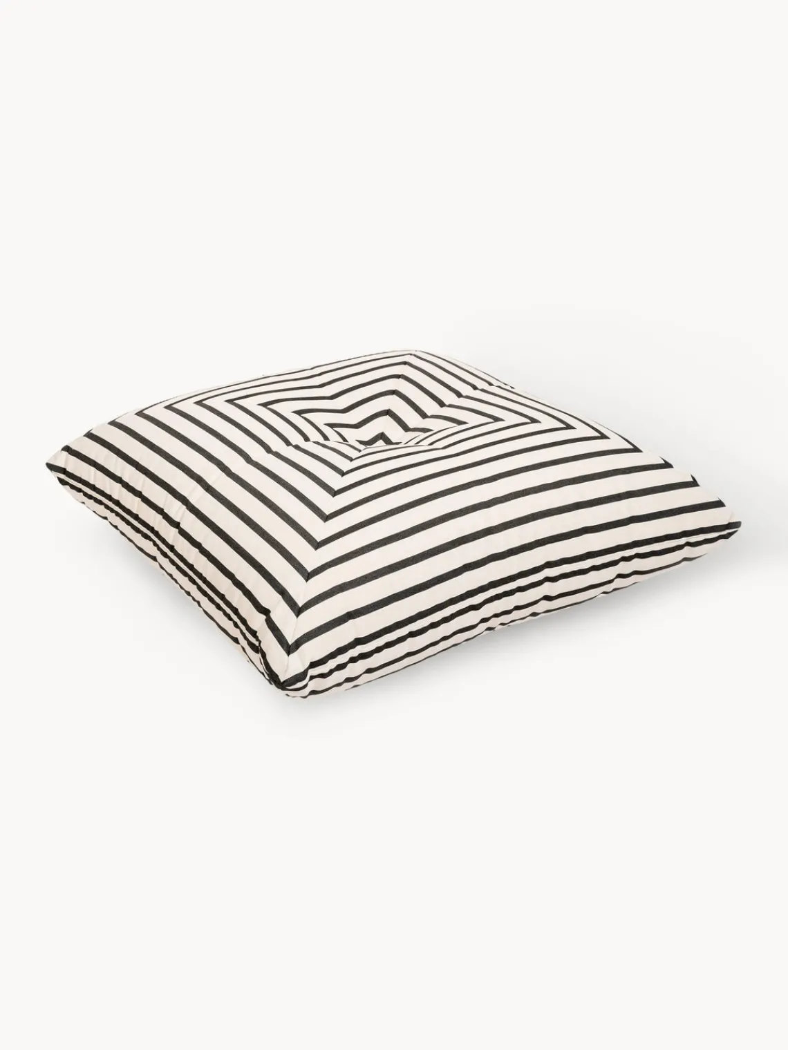 New Business & Pleasure Coussin de sol de jardin rayé Cozy Noir, blanc crème