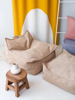 Fashion Wigiwama Coussin de sol en velours côtelé pour enfant Sugar Velours côtelé beige