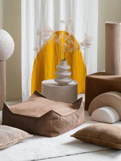 Hot Wigiwama Coussin de sol en velours côtelé pour enfant Sugar Velours côtelé brun clair