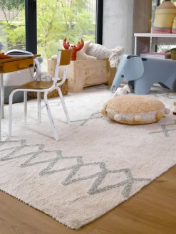 Discount Lorena Canals Coussin de sol pour enfants fait à la main Pompom Ocre, blanc cassé