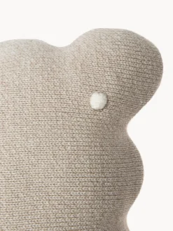 Fashion Lorena Canals Coussin douillet en coton brodé à la main Biscuit Taupe, blanc cassé