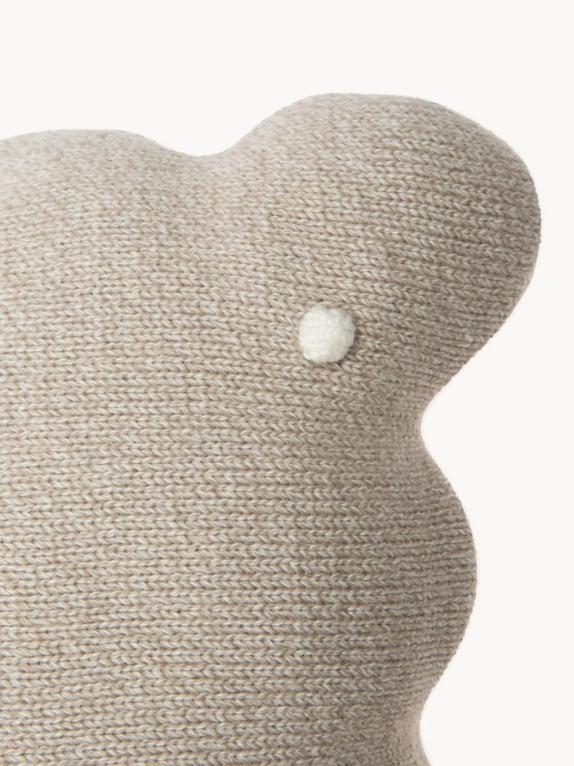 Fashion Lorena Canals Coussin douillet en coton brodé à la main Biscuit Taupe, blanc cassé