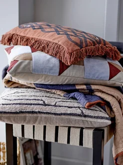 Outlet Bloomingville Coussin en coton avec franges Galia