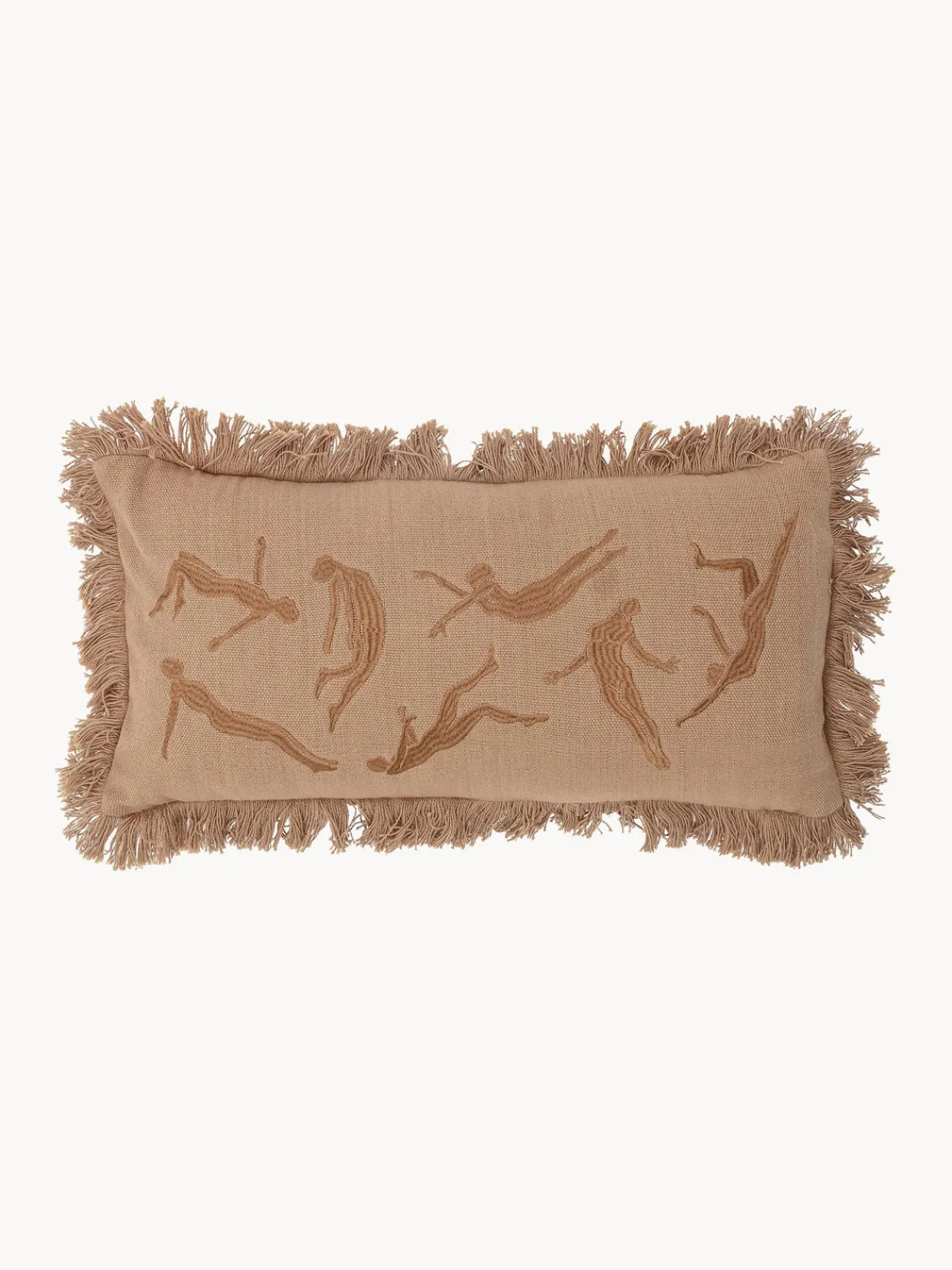 Discount Bloomingville Coussin en coton avec franges Risca